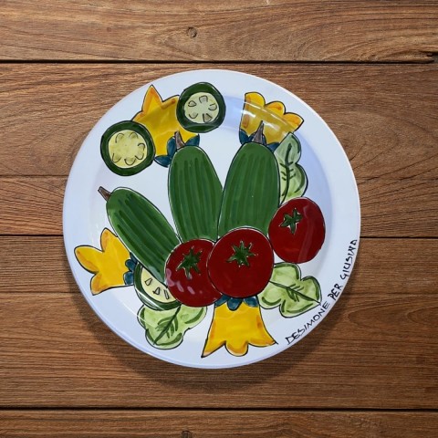 Sicilian handmade flat plate Plate De Simone Giusina Magic Summer Sicilian handmade flat plate Plate De Simone Giusina Magic Summer